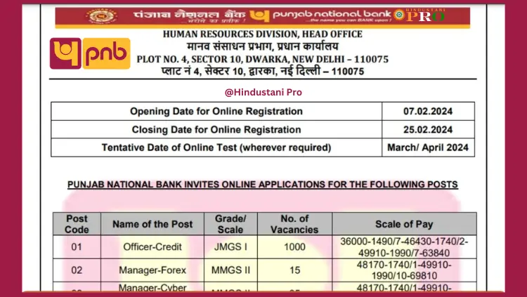 PNB Recruitment 2024