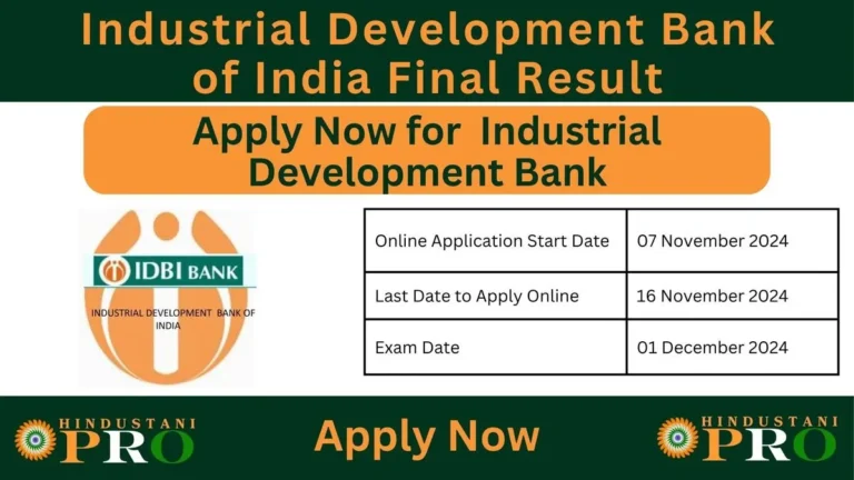 Industrial Development Bank of India Final Result