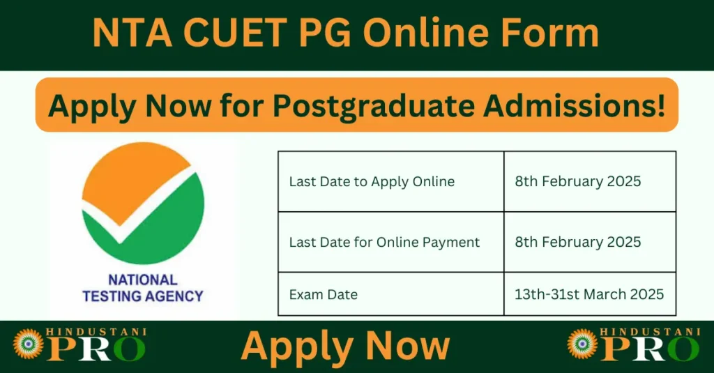 NTA CUET PG Online Form 2025